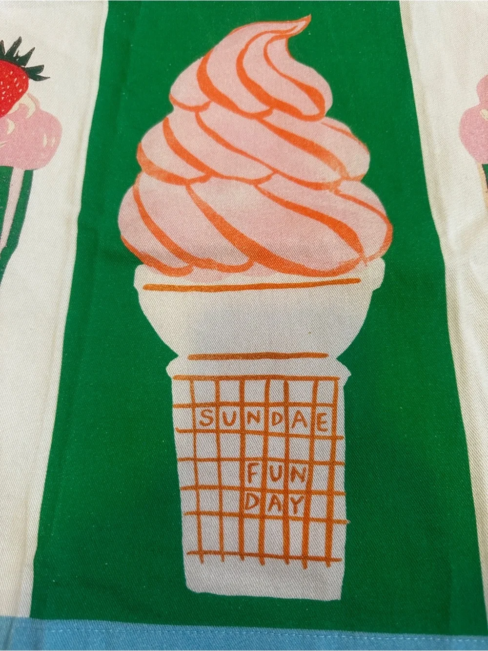 Anthropologie “ Sundae Funday” Ice Cream Panel Wash Cloth- NWT